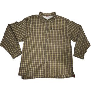 The North Face Men's Large** Long Sleeve Button Up Shirt Brown + Yellow Plaid